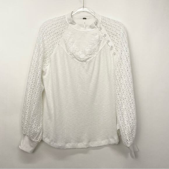 Free People Sweetest Thing Thermal Top Size Medium - Picture 2 of 15